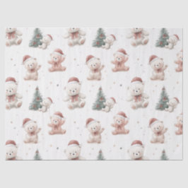 Roze teddybeer Kerstmis Tissuepapier