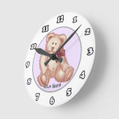 Roze teddybeer klok (Hoek)