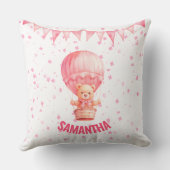 Roze teddybeer luchtballon kussen (Achterkant)