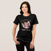 Roze Teddybeer Mama-in-spe  Tri-Blend Shirt (Voorkant volledig)
