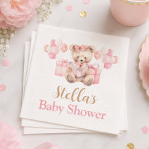 Roze Teddybeer Meisje Baby Shower Beerly Wait