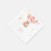 Roze teddybeer meisje babyshower servetten (Hoek)