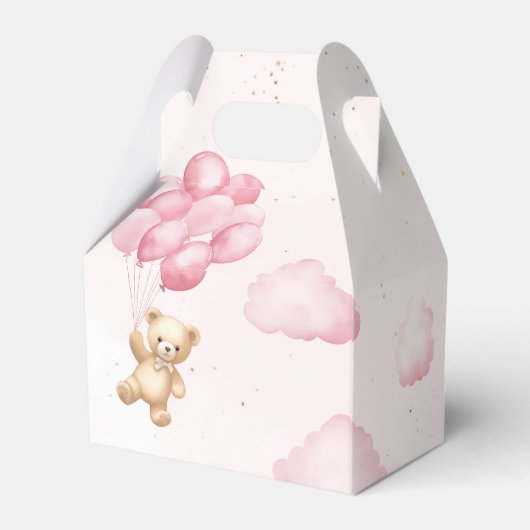 Roze teddybeer met ballonnen dank u dragen veel bedankdoosjes (Achterkant)