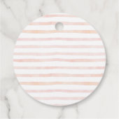 Roze teddybeer met een kussen baby shower bedankjes labels (Achterkant)