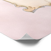 Roze Teddybeer Nursery Naam Poster (Hoek)