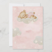 Roze teddybeer ontwerp uitnodiging (Achterkant)