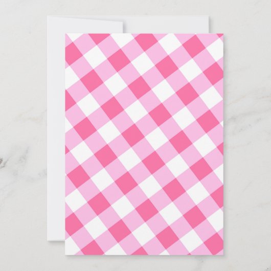 Roze Teddybeer Picknick Verjaardagsfeestuitnodigin Kaart (Achterkant)