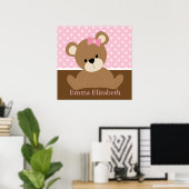 Roze teddybeer poster (Thuiskantoor)