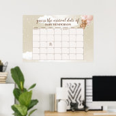 Roze Teddybeer Raad De Verwachte Datum Kalender Poster (Thuiskantoor)