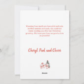 Roze teddybeer retro kerst Kaart (Achterkant)