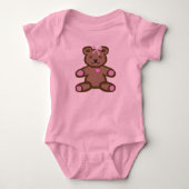 Roze teddybeer romper (Voorkant)