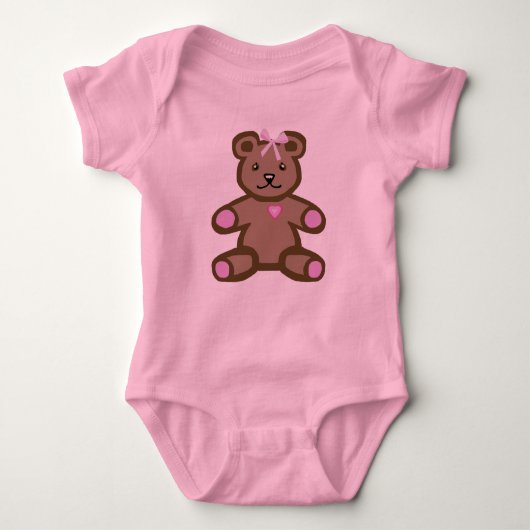 Roze teddybeer romper (Voorkant)