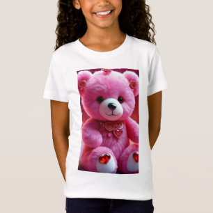 Roze teddybeer Schattige T-shirt voor alle leeftij