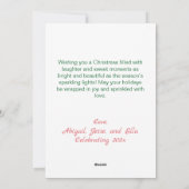 Roze teddybeer Schattigee Kerst Flat Holiday Kaart (Achterkant)