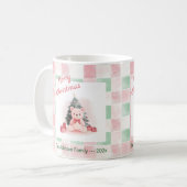 Roze teddybeer Schattigee kerst Koffiemok (Voorkant links)
