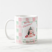Roze teddybeer Schattigee kerst Koffiemok (Links)