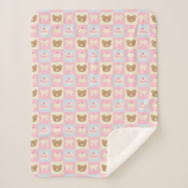 Roze Teddybeer Sherpa Babydeken voor Meisjes Deken