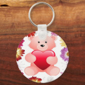 Roze teddybeer sleutelhanger (Voorkant)