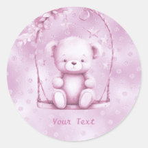 Roze Teddybeer Sticker