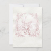Roze teddybeer toile waterverf baby shower kaart (Achterkant)