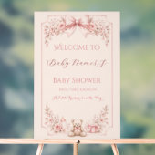 Roze Teddybeer Welkom Bord (Neutraal)