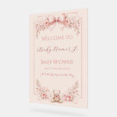 Roze Teddybeer Welkom Bord (Hoek)