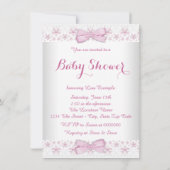 Roze Teddydbeer Baby Shower Kaart (Achterkant)