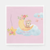 Roze teddymaan "het is een meisje" Papieren servet (Voorkant)