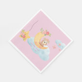 Roze teddymaan "het is een meisje" Papieren servet (Hoek)