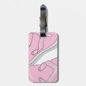 Roze Teenslippers Bagagelabel (Achterkant verticaal)