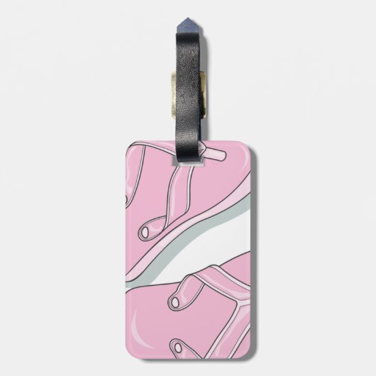 Roze Teenslippers Bagagelabel (Achterkant verticaal)