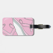 Roze Teenslippers Bagagelabel (Achterkant horizontaal)