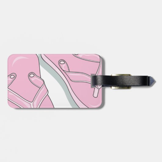 Roze Teenslippers Bagagelabel (Achterkant horizontaal)