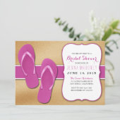 Roze Teenslippers in het Zand Vrijgezellenfeest no Kaart (Staand voorkant)