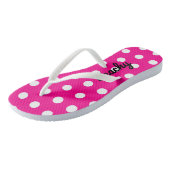 Roze teenslippers met een stip (Schuin)