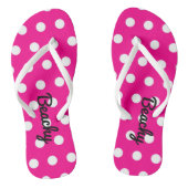 Roze teenslippers met een stip (Voetbed)