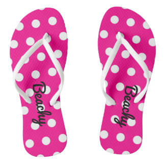 Roze teenslippers met een stip