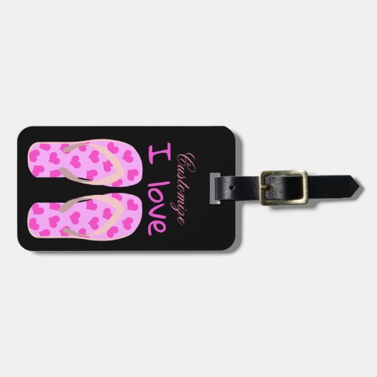 Roze Teenslippers Thunder_Cove Bagagelabel (Voorkant horizontaal)