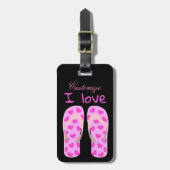 Roze Teenslippers Thunder_Cove Bagagelabel (Voorkant verticaal)