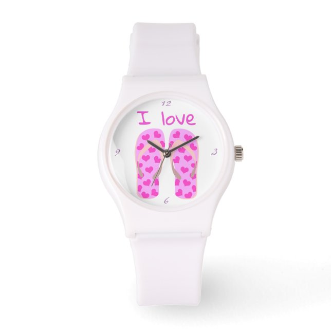 Roze Teenslippers Thunder_Cove Horloge (Voorkant)