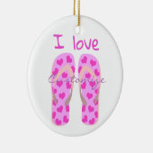 Roze Teenslippers Thunder_Cove Keramisch Ornament (Rechts)
