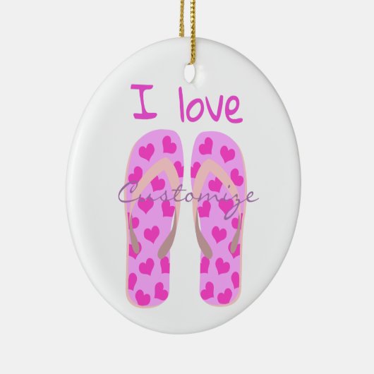 Roze Teenslippers Thunder_Cove Keramisch Ornament (Rechts)