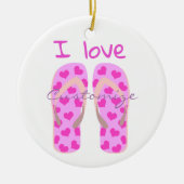 Roze Teenslippers Thunder_Cove Keramisch Ornament (Voorkant)