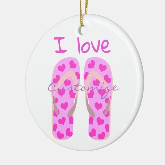 Roze Teenslippers Thunder_Cove Keramisch Ornament (Links)