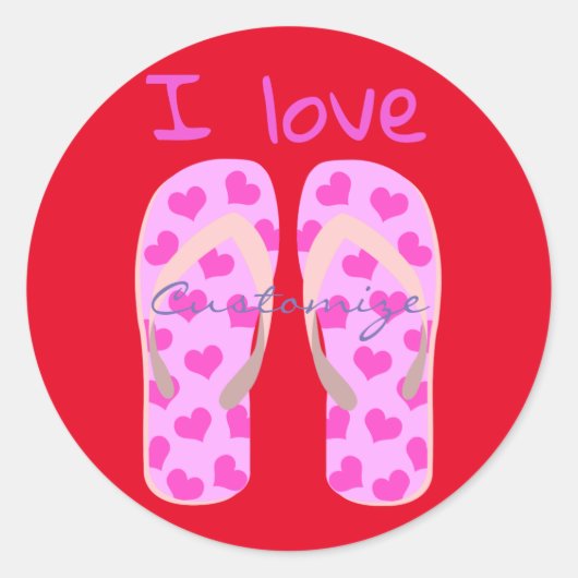 Roze Teenslippers Thunder_Cove Ronde Sticker (Voorkant)