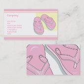 Roze Teenslippers Visitekaartje (Voorkant / Achterkant)