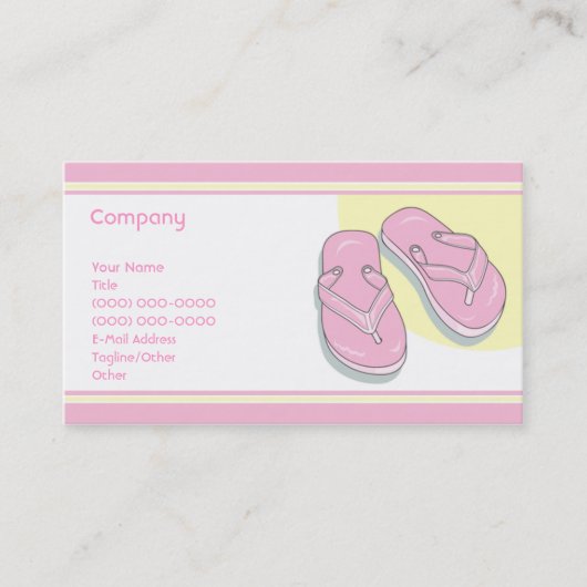 Roze Teenslippers Visitekaartje (Voorkant)
