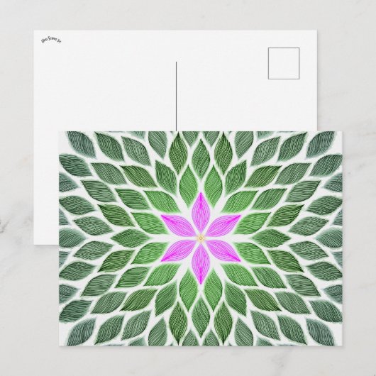 roze tegel briefkaart (Voorkant / Achterkant)