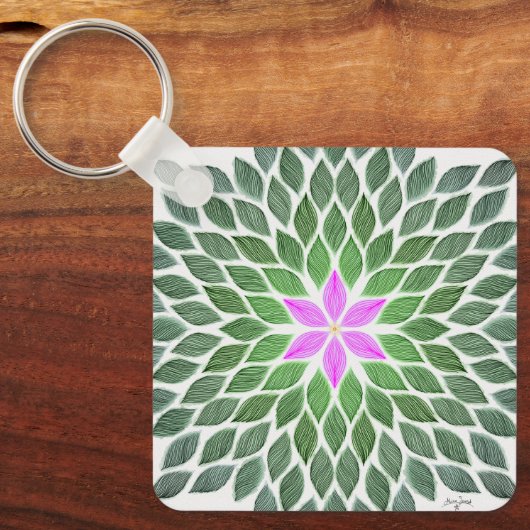 roze tegel sleutelhanger (Voorkant)