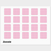 Roze tegel textuur vierkante sticker (Vel)